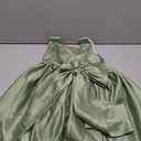 Uhnice Flower Girl Satin Dress Sleeveless Dresses with Detachable Bow for Wedding Party (5-6 Years, Green)