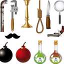 Tenceur 36 Pcs Murder Mystery Themed Party Decorations Kits Crime Scene Photo Prop Cutouts Murder Mystery Signs Clue Game Decorations for Fun Party Birthday Detective Activities