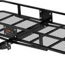 CURT 18153 60 x 24-Inch Basket Hitch Cargo Carrier, 500 lbs Capacity, Black Steel, 2-In Folding Shank