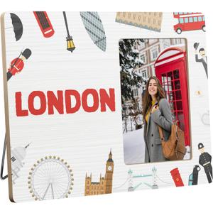 London Gifts for Couples, Honeymoon Picture Frame for Women, 4x6 Inch Photo