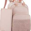 mommore Diaper Bag Backpack, Stylish Travel Baby Bag with Insulated Pockets, Changing Pad and Stroller Straps for Toddler (L-Pink, Large-27L)