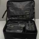 Relavel Makeup Bag Large Makeup Case Professional Cosmetic Storage Organizer Box Brush Holder with 3 Clear Set Bags for Makeup Artists with Shoulder Strap & Adjustable Dividers