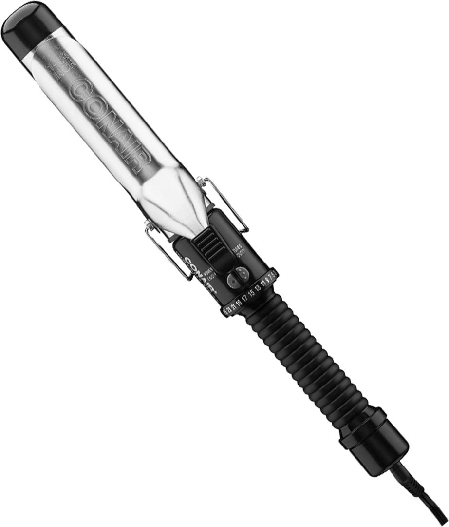 Conair Instant Heat 1-Inch Curling Iron, 1-Inch Barrel Produces Loose Curls, Hair Curler for Medium and Long Hair, 25 Heat Settings, Black
