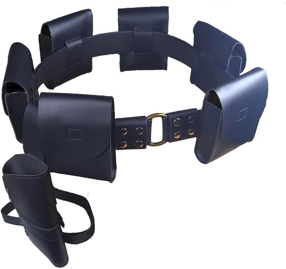 Leather Utility Belt with Holster and Pouches Halloween Cosplay Costume Accessory