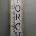 Welcome To The Porch Sign For Front Porch Standing 45"X9" Wood Frame Large Vertical Tall Board Welcome Sign for Home Outside Front Door Wall Decor (Black)