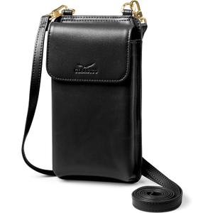 Claasico Crossbody Phone Purse for Women  RFID Phone Case Wallet w/Magnetic Closure & Separate Zipper Pocket Crossbody Bag (Black)