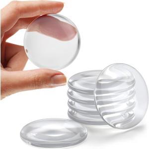 STRONGEST HOME Wall Protector for Door Knobs, 2-Inch - Clear Self-Adhesive Door Stopper Guards - Quiet Rubber Bumpers for Wall Protection, 6-Pack