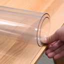 42"X60"Crystal PVC Table Cover Protector, Waterproof PVC Tablecloth, 2MM Thickened Protector for Table, Desk, Coffee Table, Workbench,Dresser, TV Stand, Counter