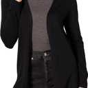 Amazon Essentials Women's Lightweight Open-Front Cardigan Sweater  (Large, Black)