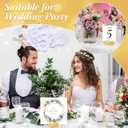 Maitys 25pcs Gold Table Number Holders Wooden Place Card Holders 1.97inch Square Wooden Menu Display Stands for Wedding Fall Thanksgiving Party Decoration, Restaurant Banquet Events