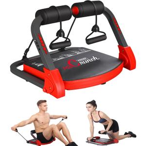 Ab Machine Workout Equipment,Whole Body Ab Workout Machine,Sit Up Exercise Equipment For Home, Strength & Abdominal Trainer With 3 Adjustable Resistance Levels and Bands.US Patented
