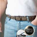 Mens Braided Elastic Stretch Golf Belt  Big and Tall Men Woven Belt, 1.38" Leather-Tipped Adjustable Fit (Waist 44"-50" Stretch, Cobra)