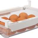 Oggi Undershelf 18 Egg Fridge Drawer - Clear Plastic Refrigerator Organizers and Storage - Easy-to-Mount Pull-Out Egg Drawer - Maximize Space with Fridge Organizers and Storage Solution - 12x7.5x4.3