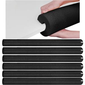Hanaive Black 6 Pcs 40 x 3. 5 x 1 Inch Jumbo Pool Noodles Pipe Insulation Foam Tube Pre Slit Clamp Foam Noodles for Padding Large Tube for Swimming Floating Craft Projects Padding Bumper