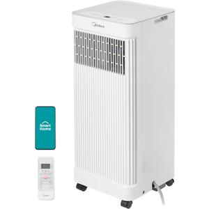 Midea 8,500 BTU ASHRAE (5,000 BTU SACC) Portable Air Conditioner, Smart Control, Cools up to 150 Sq. Ft., with Dehumidifier & Fan mode, Easy- to-use Remote Control & Window Installation Kit Included"