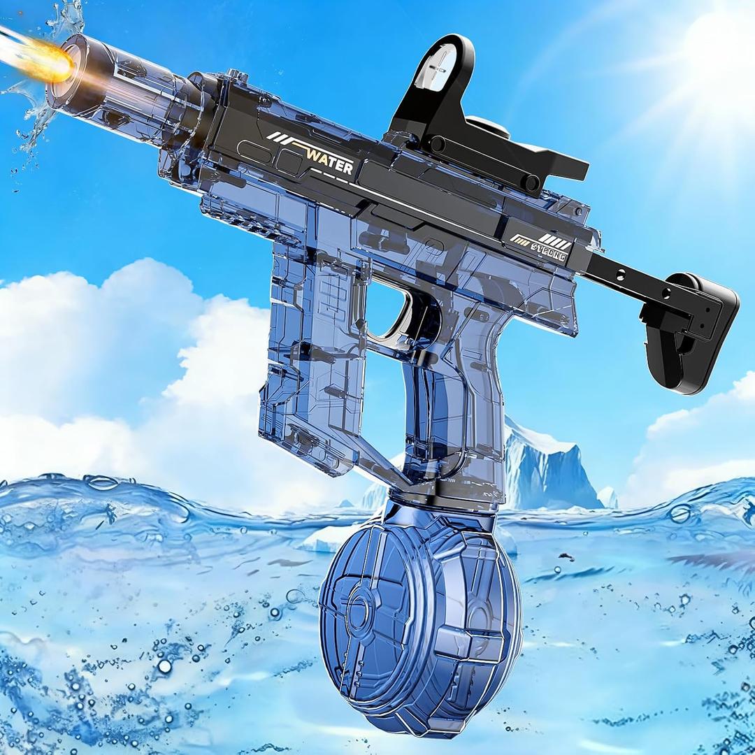 Electric Squirt Water Gun for Adults & Kid, Automatic Water Blaster Toy with Battery Powered, Long Range & High Capacity, Powerful Water Pistol for Outdoor Pool Beach Backyard Play Water Game