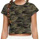 Zaclotre Girls Crop Tops Batwing Short Sleeve T Shirt Quick Dry Drop Shoulder Basic Tees Workout Athletic Shirts (Black, M)