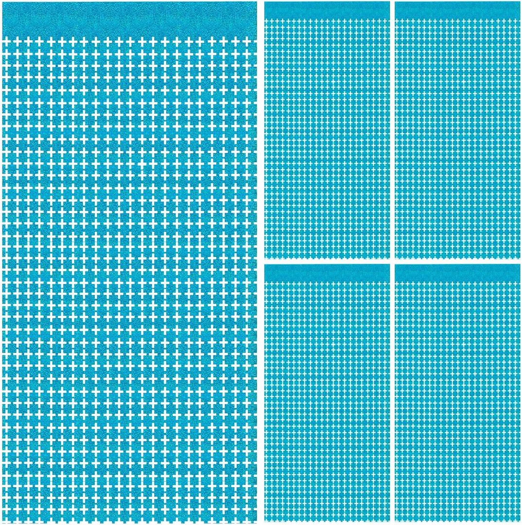 Blue Foil Fringe Curtains Backdrop Blue Streamers Party Decorations for Frozen Birthday Under The Sea Parties Bachelorette Fishing Pool Beach Ocean Theme, Pastel Wall Decor Hanging Door Decorations (5 pack)