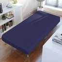 Cot Sheets 31" x 75", Daycare Cot Size Mattress Sheet Fitted with Narrow Twin/Camp Bunk/Rvs Bunk/Guest Beds/Trifold Mattress, Super Soft and Breathable Microfiber Cover for Toddler, Navy
