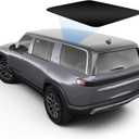 PACEWALKER Glass Foldable Roof Sunshade Heat Insulation Top Window Sun Shield Covers Block UV Rays Compatible with 2022-2025 Rivian R1S Accessories(Front Black)