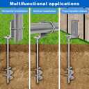 30" Heavy Duty Screw in Ground Anchors Kit, 3" Spiral Windproof Earth Anchors for Trampoline, Shed, Swing Set & Mobile Home, Fully Welded Steel with Nut Driver Drill Bit (Set of 4)
