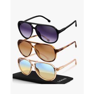 livho Trendy Polarized Aviator Sunglasses Women Men, Retro Sun Glasses for Women Men 2025, Oversized UV Protection Shades