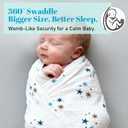 MorroMorn Muslin Swaddle Blankets for Newborn Baby Girls, 3 Pack 100% Cotton Receiving Blanket - Breathable Soft Large 47x47 Inch, Essentials Wrap Burping Clothes Nursery Infant Shower Gifts (Rainbow) (Rainbow & Alphabet & Stars)