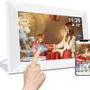Frameo 10.1 Inch Smart WiFi Digital Photo Frame,Digital Picture Frame Wi-Fi with 32GB Storage & SD Slot, Electronic Picture Frame IPS Touch Screen with Auto-Rotate, Frameo Digital Frame WiFi -White