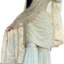Beautiful Chinnon Punjabi Style Sharara Suit For Women Ready To Wear Salwar Kameez With Dupatta (Small, Green)