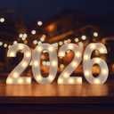 2026 LED Marquee Numbers, LED Marquee Letter Lights New Year Decor, Grad 2026 Sign Light up Letters for Graduation Decorations, Class of 2026 Light Up Numbers for High School College Graduation Party (white)