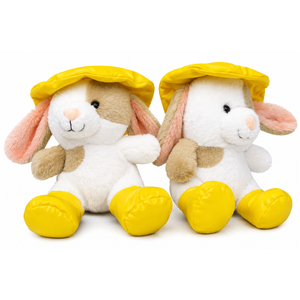 2 x Dog in a hat plush toy