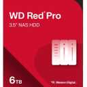 Western Digital 6TB WD Red Pro NAS Internal Hard Drive HDD - 7200 RPM, SATA 6 Gb/s, CMR, 256 MB Cache, 3.5" - WD6005FFBX