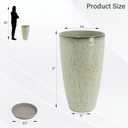 Neoaider Set of 2 Lightweight Ceramic-Look Tall Planter, 21 inch Large Plastic Planter with Drain Hole & Saucers, Large Outdoor Planters for Porch, Garden, Patio, Balcony(Drip Glaze)