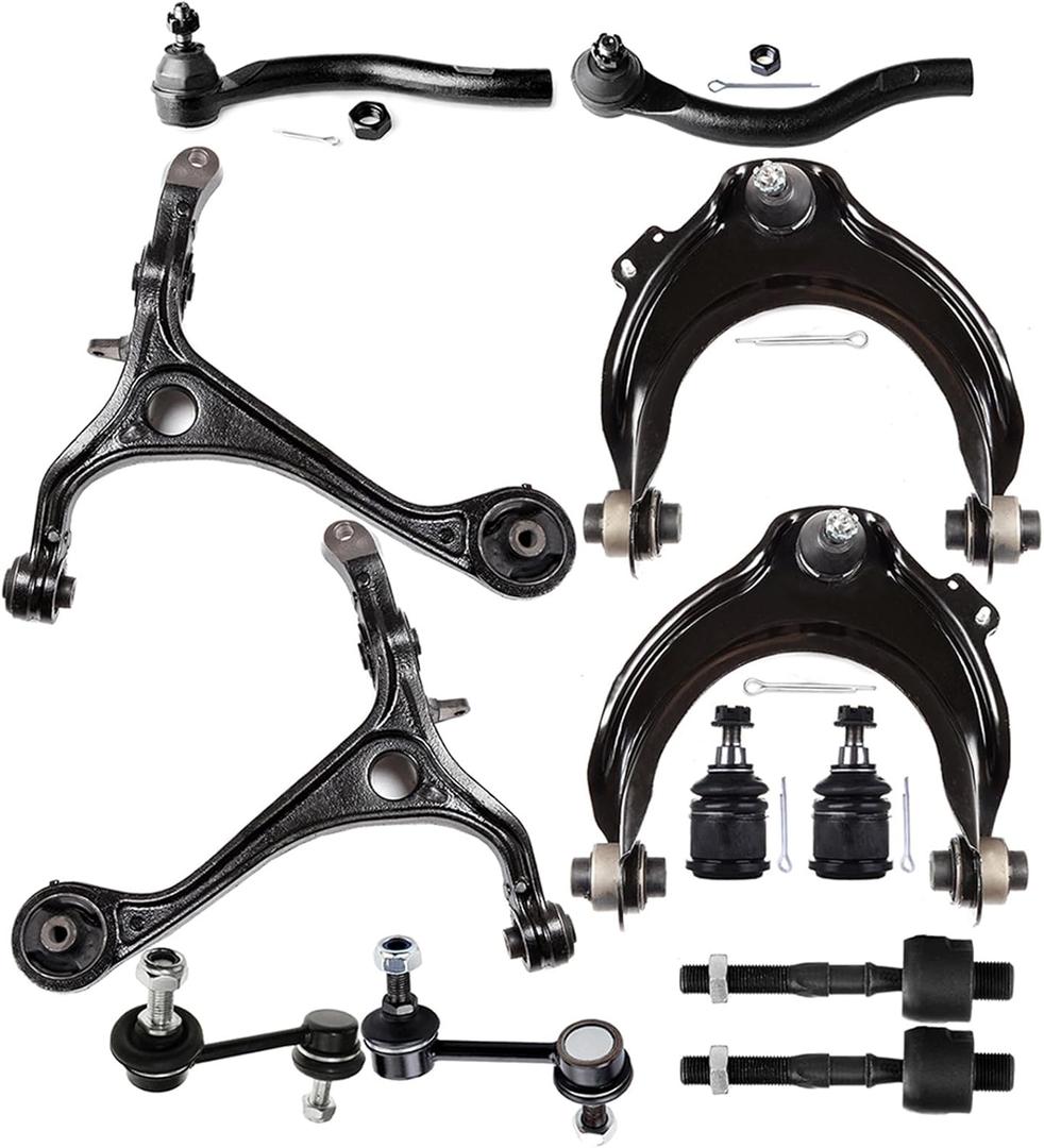 12PCS ASTOU Front Suspension Kit fit 2004-2008 for Acura TSX 2003-2007 for Honda Accord 2.4L Upper Control Arm And Ball Joint Lower Control Arm Lower Ball Joint Tie Rod End Sway Bar End link
