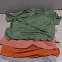Real Essentials 5 Pack: Women's Short Sleeve T-Shirts Workout Tops Fitness Pilates Gym Activewear Athletic (L)