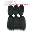 Kinky straight Bundles Crochet Vixen Hair 18inch 3 Pack Natural Black Hair Soft Locs for black women Hair Extension (1B, 18 inch)