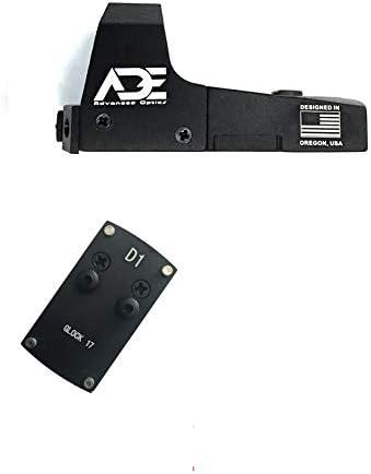 ADE RD3-006x Green Dot + Rear Sight Optic Mounting Plate/Adapter for All Glock (Non-MOS, Non-Aftermarket Slide) Standard Models,Canik TP9SF,Taurus GX4,TX22 GEN2,G3C,G3 with Factory Steel Sights Pistol