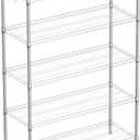 Guan River 5-Shelf Adjustable Metal Shelf Wire Shelving Unit Heavy Duty Storage Rack Display Shelf for Office,Kitchen,Bedroom,Bathroom,Laundry,Pantry Basement,Garage(Chrome,48" L x 18" W x 72" H)