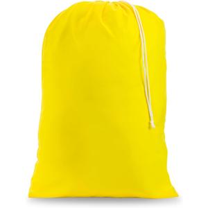 Nylon Laundry Bag - Locking Drawstring Closure and Machine Washable. These Bags will Fit a Laundry Basket or Hamper and Strong Enough to Carry up to Three Loads of Clothes. (Yellow)