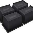 ANNKUT Bed Risers 5 Inch Heavy Duty,Oversized Couch Risers, Extra Wide Furniture Risers for Sofa Table Desk Headboard Chair Lifting,Rectangle Risering Blocks Support 6000 lbs(4 Pack Black)