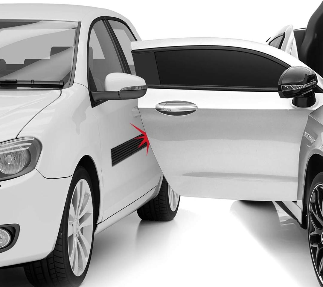 Car Door Dent Protector Removable Soft Cushion Magnetic Car Door Guard Strip for Garage Parking 2 Meter - Black AT007