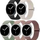 5 Pack Stretchy Nylon Bands Compatible with Samsung Galaxy Watch 8 Band 40mm 44mm/Galaxy Watch 8 Classic 46mm, Solo Loop Soft Elastic Sport Strap Replacement Wristbands for Women Men