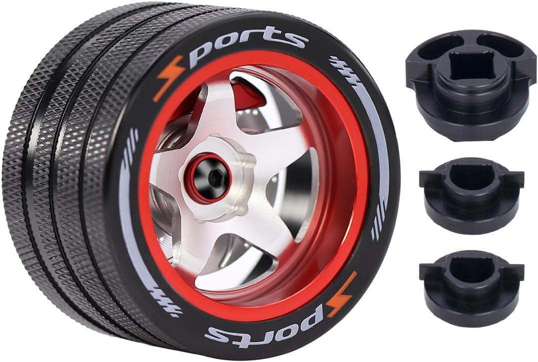 Aluminum RC Hand Wheel Remote Control Steering Wheel Replacement Accessory RC Handwheel for Spektrum Futaba Flysky SANWA NB4 7PX X9 Transmitter Upgrade Accessories