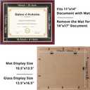 FramePro 11x14 Diploma Frame with Black over Gold Mat, 14x17 Certificate Frame, Real Wood with Gold Trim, Mahogany Frame with Arcylic