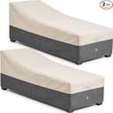 Extra Heavy Duty Patio Chaise Lounge Cover Waterproof 2 Pack Lounge Chair Covers for Outdoor Pool Lounger and Patio Furniture, 76" x 32" x 32" H