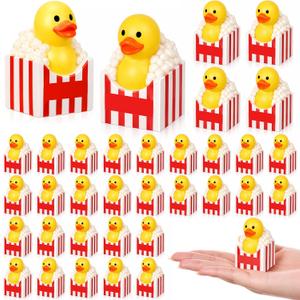 Deekin 24 Pcs Carnival Rubber Ducks 2 Inch Circus Party Favors Bulk for Movie Night Birthday Party Decoration Gifts Fillers Dashboard Table Decoration (Corn)