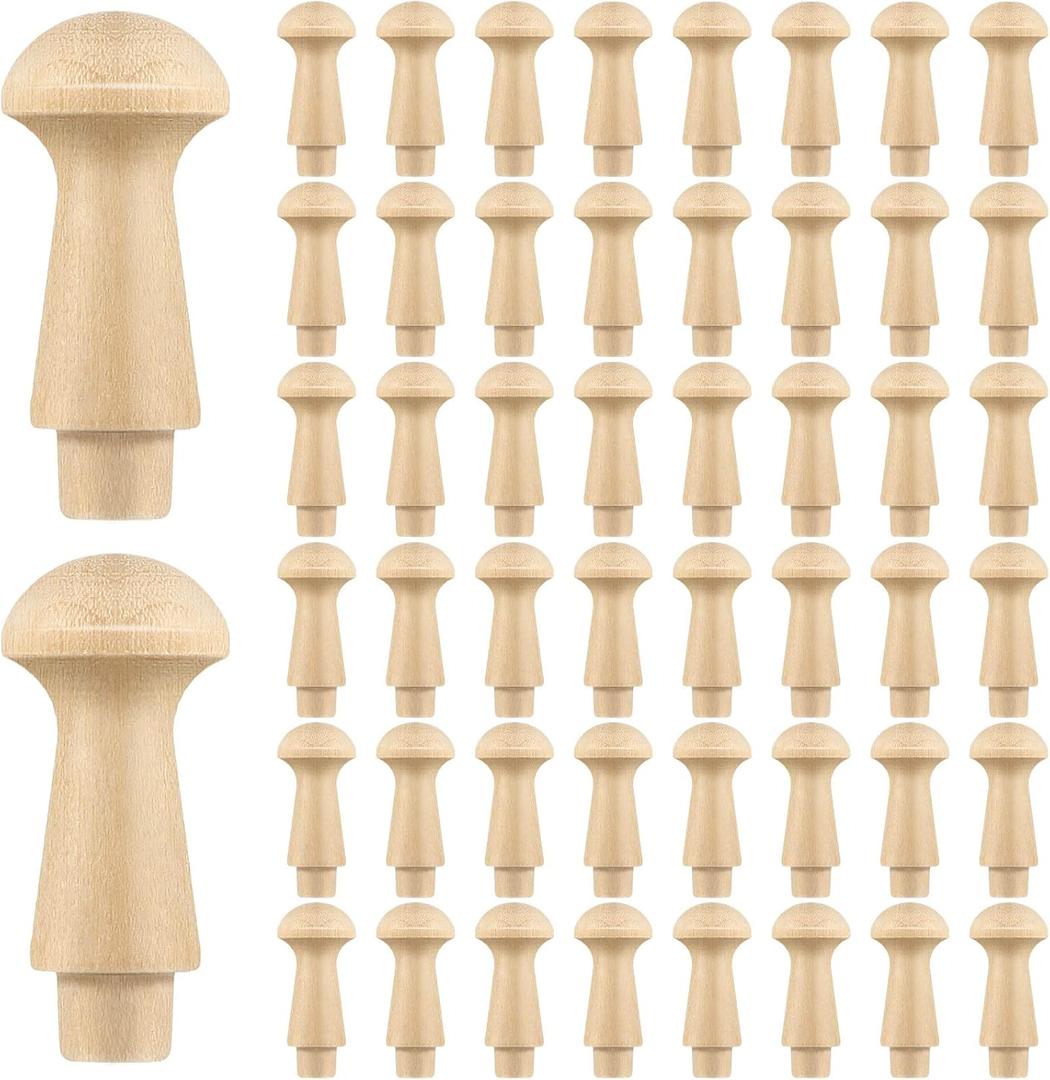50 Pcs Mini Shaker Pegs Wooden Hooks Wall Mounted, Smooth Texture Wood Pegs for Hanging Coat Hat Towel Clothes Wall Organizing Supplies, 0.98 x 0.43 Inch