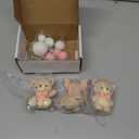 12 PCS Bear Cake Topper, Bear Cake Decorations with Balls Cake Toppers for Boys Girls Baby Shower Birthday Party Decorations (Pink)