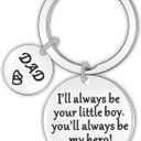 Father's Day Gifts From Son Children Dad Keychain Christmas Birthday Easter Valentines Day Gifts for Dad Men (I'll Always Be Your Little Boy, You Will Always Be My Hero)