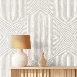 Neutral Peel and Stick Wallpaper Boho Removable Abstract Modern Contact Paper for Classroom Self Adhesive Wall Paper Peel and Stick Modern Bedroom Cabinet(Brown and White,16.4' X 15.75'') (16.4 ft X 15.75 in)